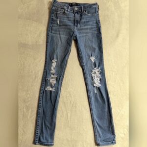 HOLLISTER Jeans,Women's 26W/28L High Rise Super Skinny Denim Blue Jeans